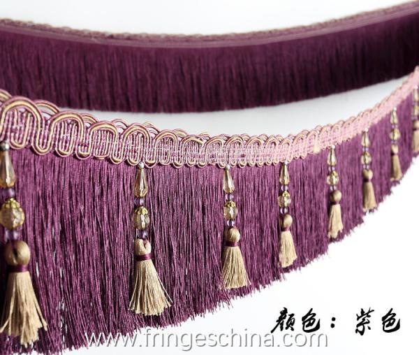 Handmade fashionable chain beads lace tassels fringes for curtain/sofa/pillow/stage decoration