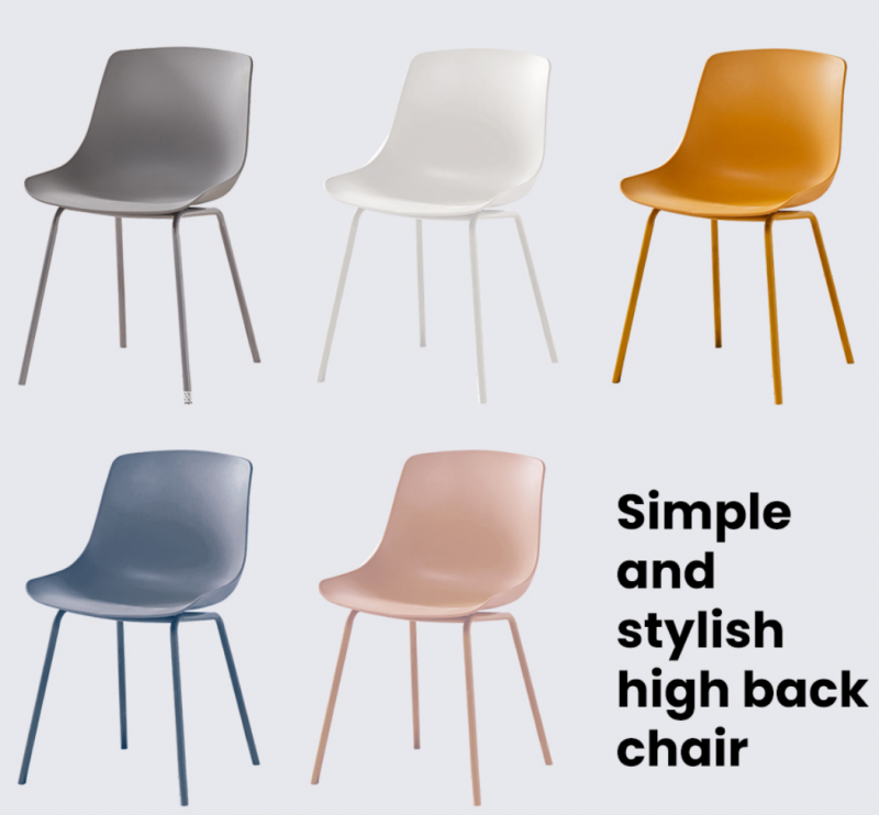 Leisure Hard Eames Plastic Modern Chair Furniture For Kitchen Pink White Gray Blue