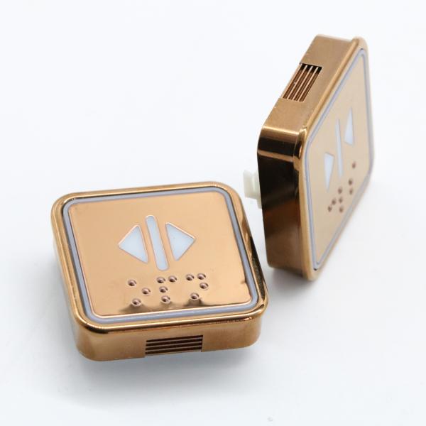 Rose Gold Square Flat Charater Braille DC24V Touchless Button For Elevator Lift Cop Lop