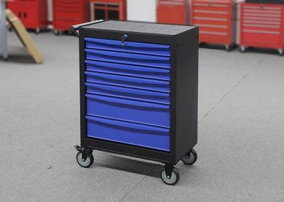 Armário de ferramenta móvel profissional do rolamento de aço do metal azul com sete gavetas