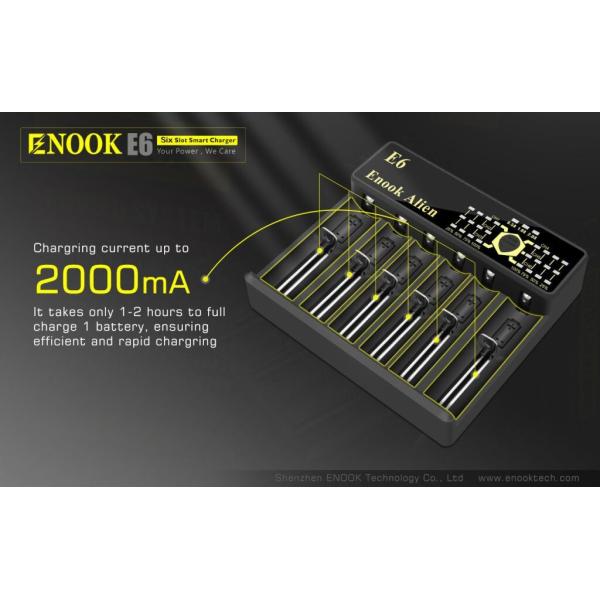 6 Slot 2A FAST Battery Charger 18650 / 26650 / 18350 / 18490 / 18500 Battery Charger