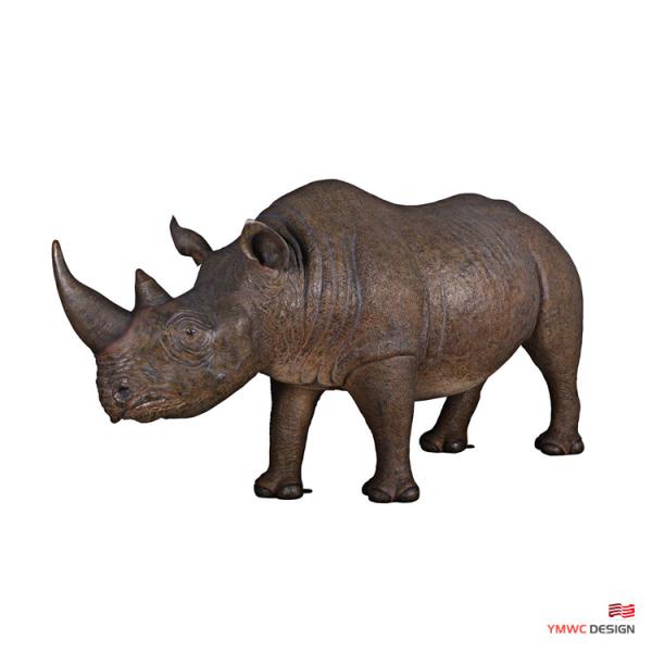 Life-Size Bronze Rhinoceros Statue Custom Metal Animal Sculpture for Customer Size