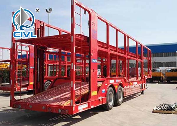 12 Cars Car Carrier Semi Trailer Trucks , Car Carrier Semitrailer Two Axle Semitrailer