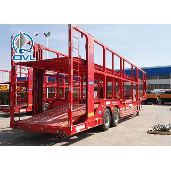 12 Cars Car Carrier Semi Trailer Trucks , Car Carrier Semitrailer Two Axle Semitrailer