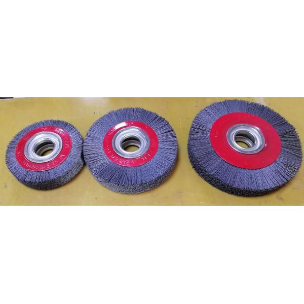 Deburring Gear Circular Abrasive Nylon Wheel Brush 6 Inch OD 90 Mm Middle Plate