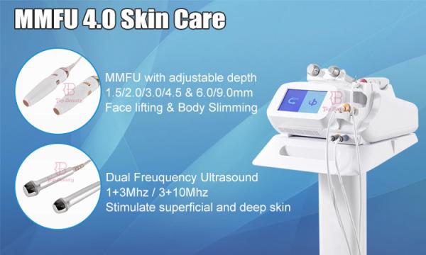 Ultrasonic 4 In 1 Vmax Mmfu Facial Wrinkle Remover Machine With Dual Handles