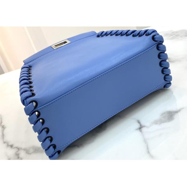 Peeakboo Classic Womens Luxury Handbag Leather Lace Woven Edge Handbag High Capicity Pure Colors Cross-Body Bag