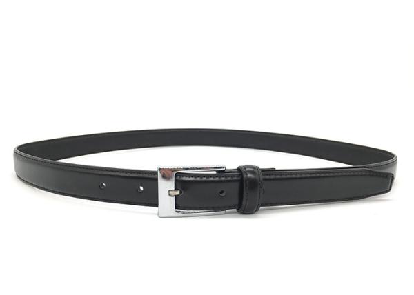 23mm Women's Fashion Leather Belts Feather Edge Stitching Brushed Nickel