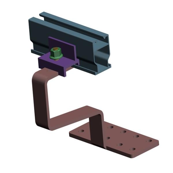 Customized Metal Roof Solar Mounting Systems Unique Clamp For Pitch Roof