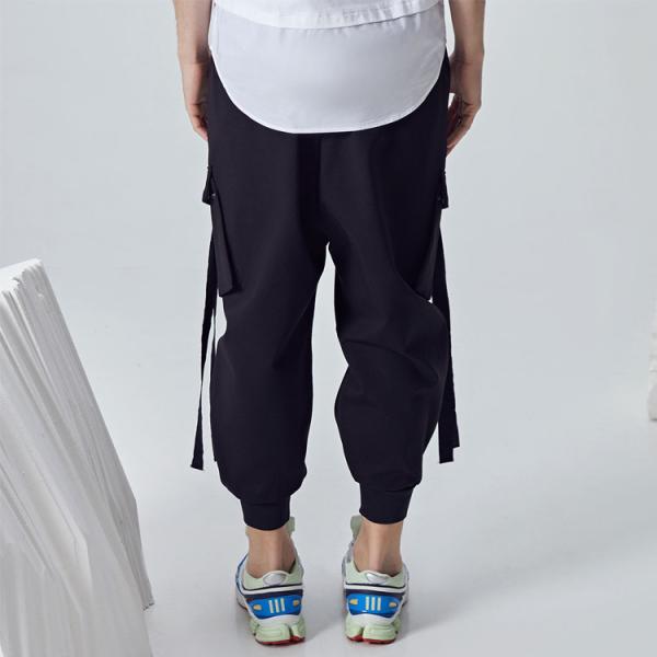 Loose Type Casual Cargo Pants Jogger Trousers Elastic Waist Custom Logo