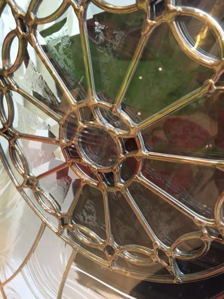 brass caming stained glass panel for wooden door 1 thickness