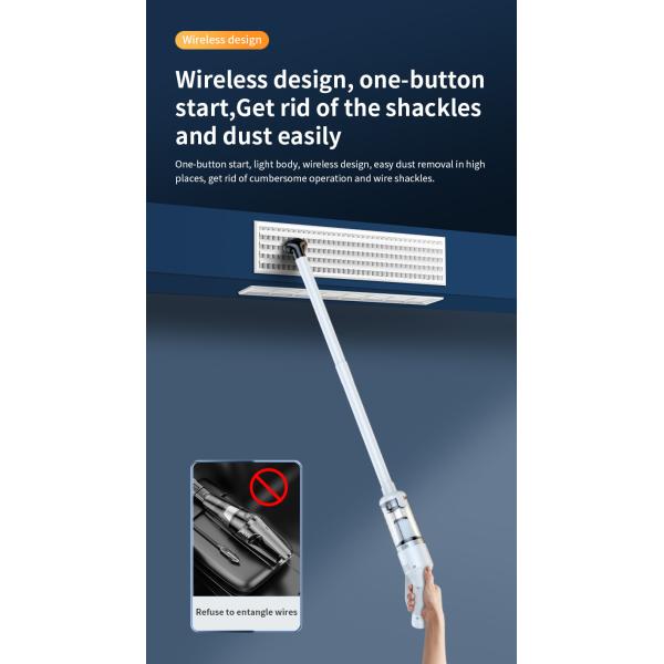 Wireless Stick Handheld Vacuum Cleaner Maximum Runtime 30min Ideal for Garage Cleaning