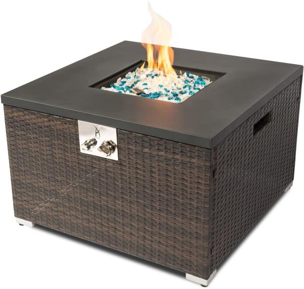 50000 BTU Classical Square Fire Pit Dining Table Outdoor Warming