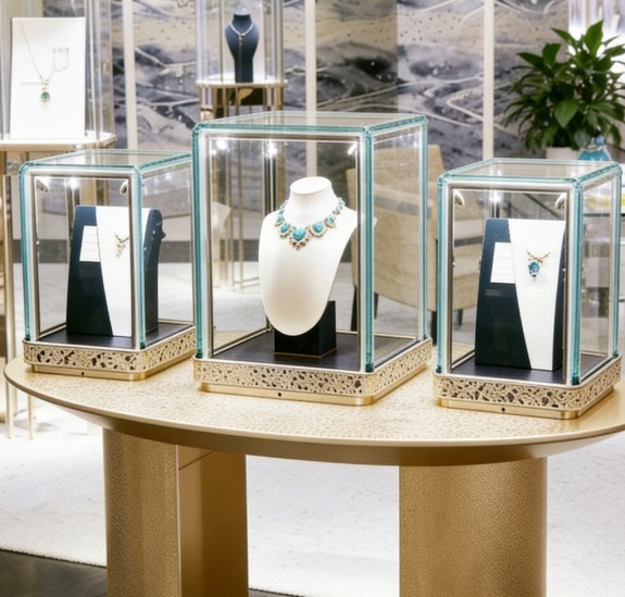 Luxury Jewelry Display Cabinet with LED Lighting and Customizable Design for Durable and Easy Clean Boutique Displays