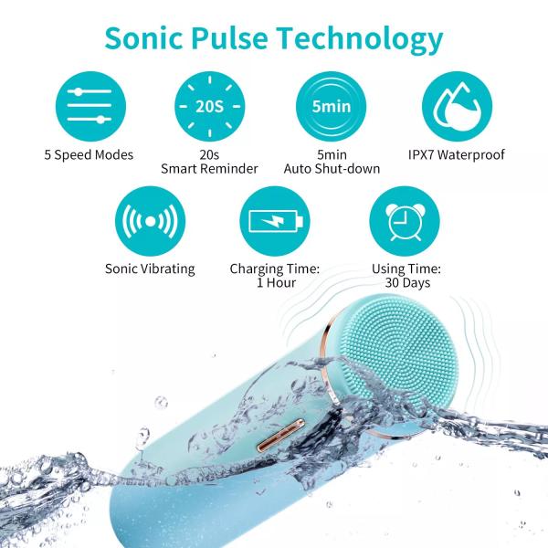 Silicone électrique de massage de visage de Sonic Facial Cleansing Brush SME profondément propre