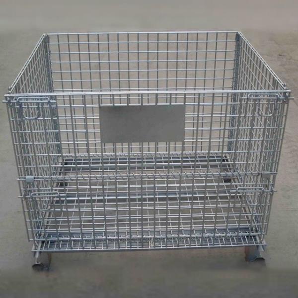 Collapsible Metal Wire Mesh Storage Cage Heavy Duty Foldable Steel Stackable Storage Bins