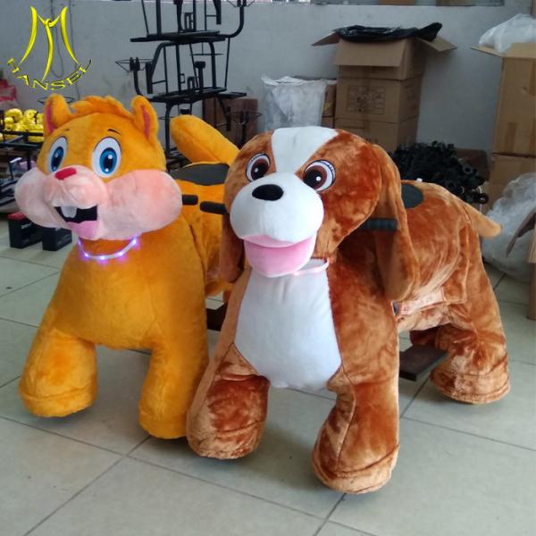 Hansel high quality battery operated 4 wheels scooter motorized plush riding animals with batttery indicator