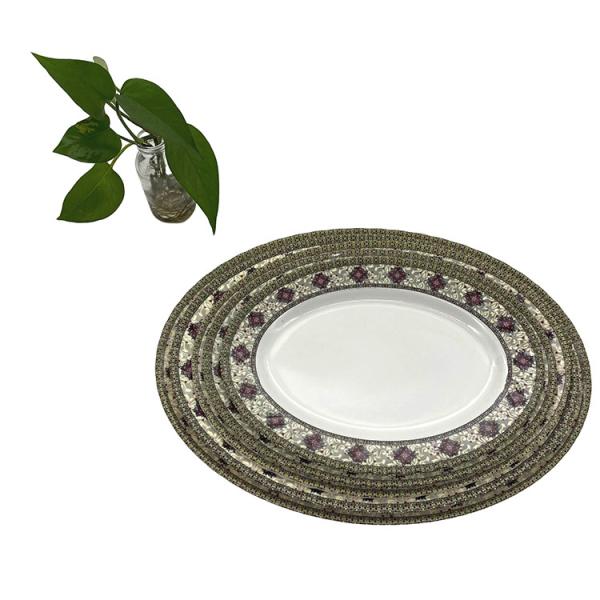 13.5 Oval Shape Melamine Soup Plate for Household and Restaurant