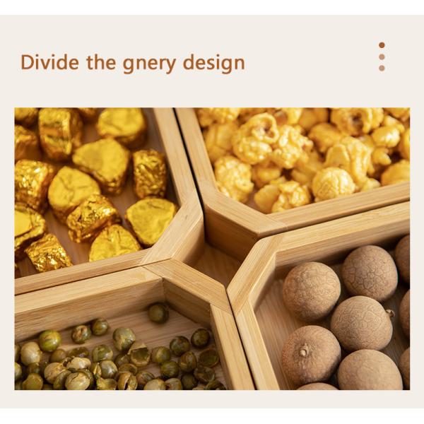 Домашнее бамбуковое хранилище Деградирующая разделенная деревянная ореховая палитра закуски