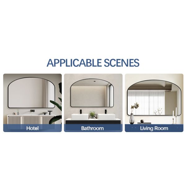 Arched Aluminium Framed LED Mirror 4mm 5mm Large Wall Bathroom Mirror