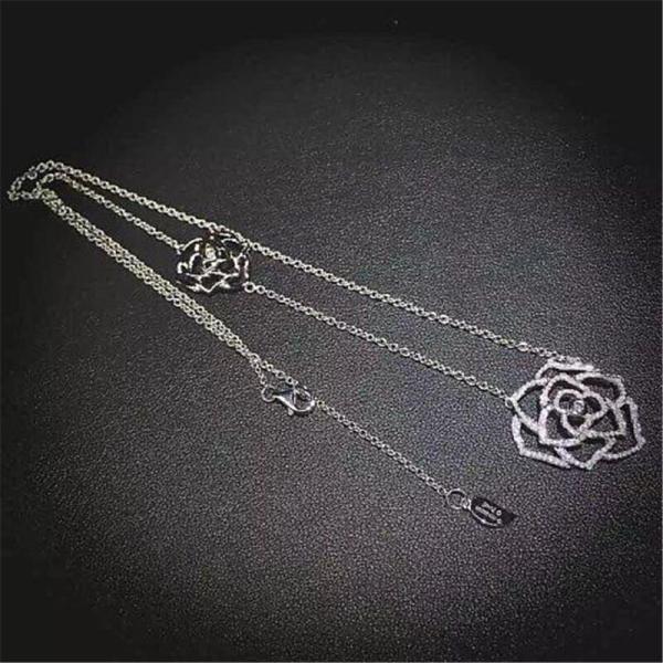 Piaget  full diamonds of double hollow rose necklace 18kt  gold  with white gold or yellow gold or rose gold