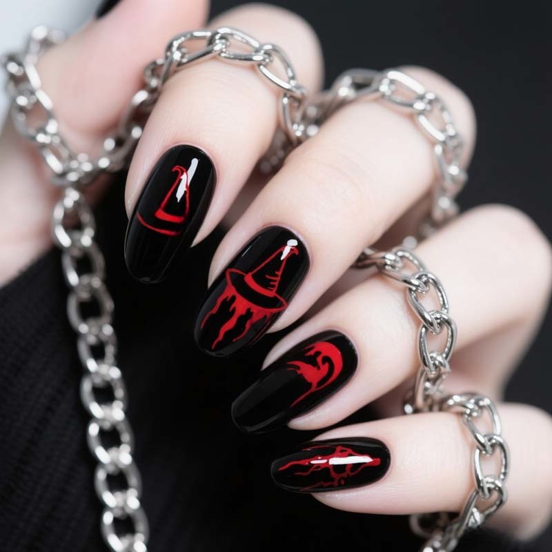Wholesale Halloween Press On Nails Pumpkin Spider Web Party Cosplay