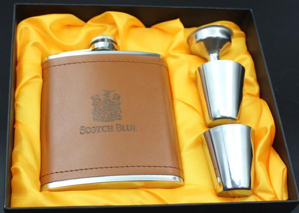 Kitchen Household Items 7 Ounce Metal Alcohol Flask Deluxe  Box Set