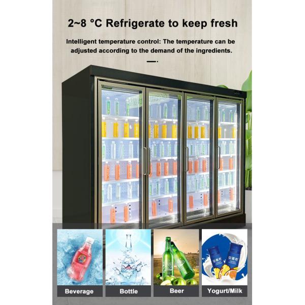 Прозрачный стеклянный удаленный закрытый охладитель Виси Мултидек открытый 4 слоя полки