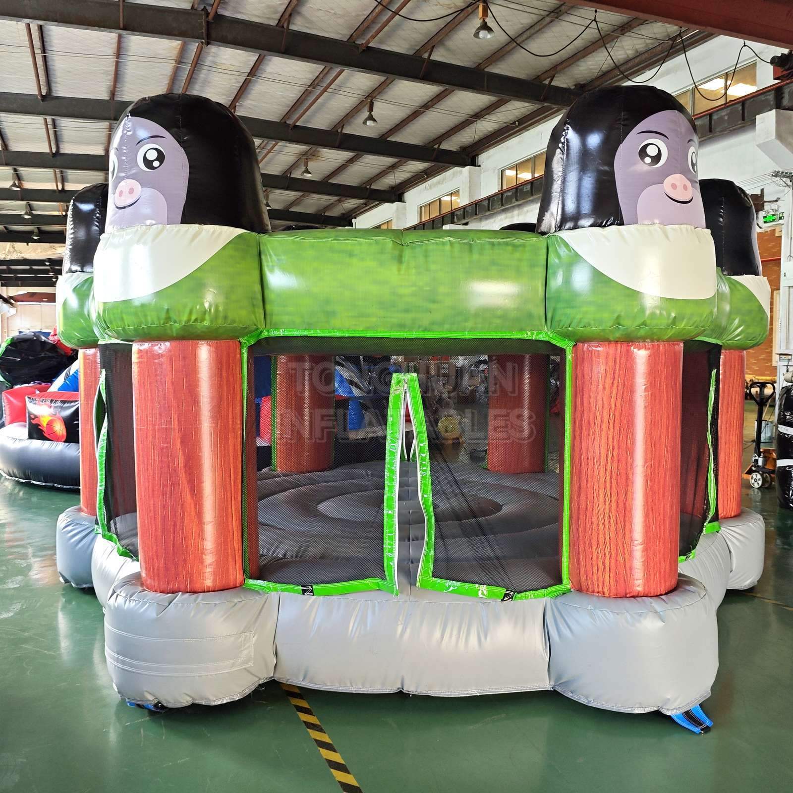 Interactive Inflatable Whack A Mole Game with Multi Player Stations Safety Mesh and Central Play Area for Events Parks and Rentals