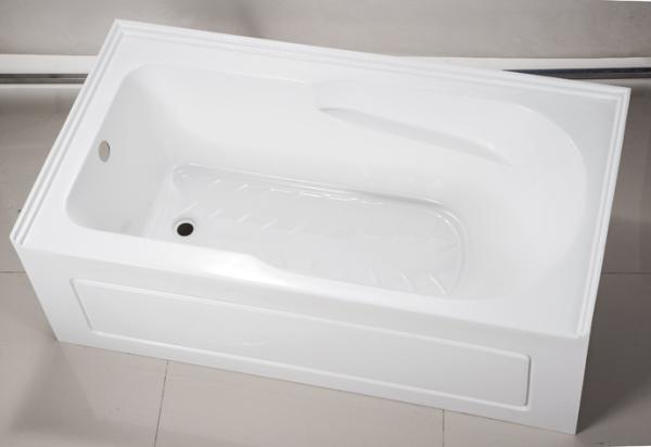 cUPC skirted acrylic bathtub sizes three sides double tile flange 4mm pure acrylic sheet