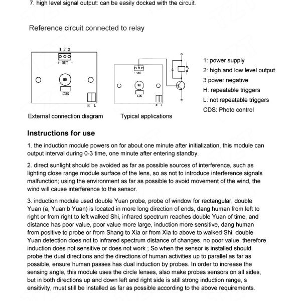 IR Pyroelectric Infrared PIR Module Fr4 Motion Sensor Detector Module
