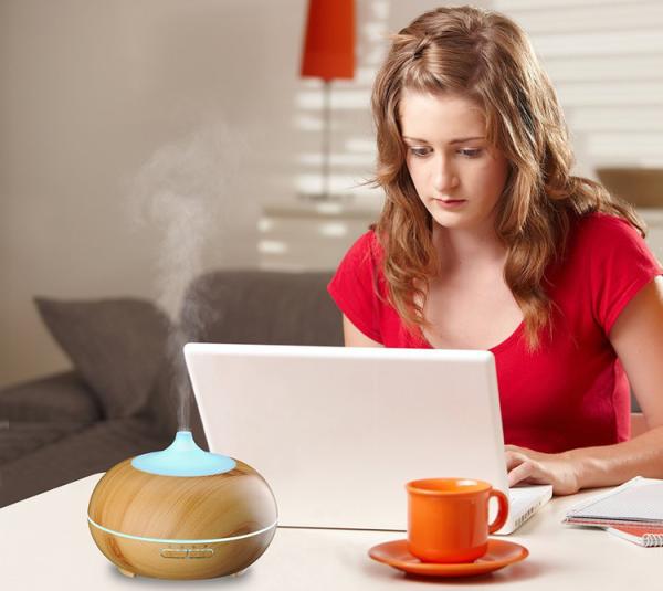 Yoga Spa 300ml Wood Grain Ultrasonic Cool Mist Whisper-Quiet Humidifier for home