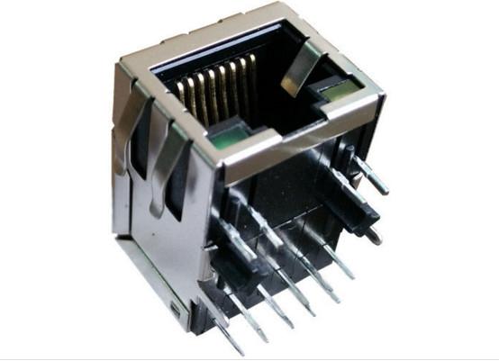 Ethernet Female RJ45 PCB Jack , 8P8C Network RJ45 Connector Metal Shielded