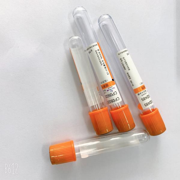 Do tubo superior alaranjado do sangue do ANIMAL DE ESTIMAÇÃO 13*75mm de Bcs prova de superfície interna lisa do escapamento