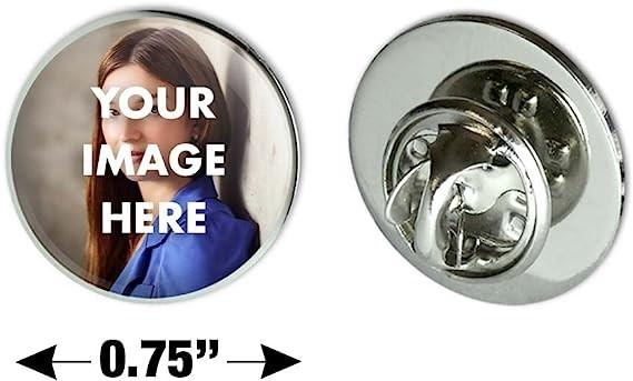 Round Lapel Hat Pin Tie Tack .75| Customize With Your Own Image, Personalized Hat Pins Lapel Pins for Men Women