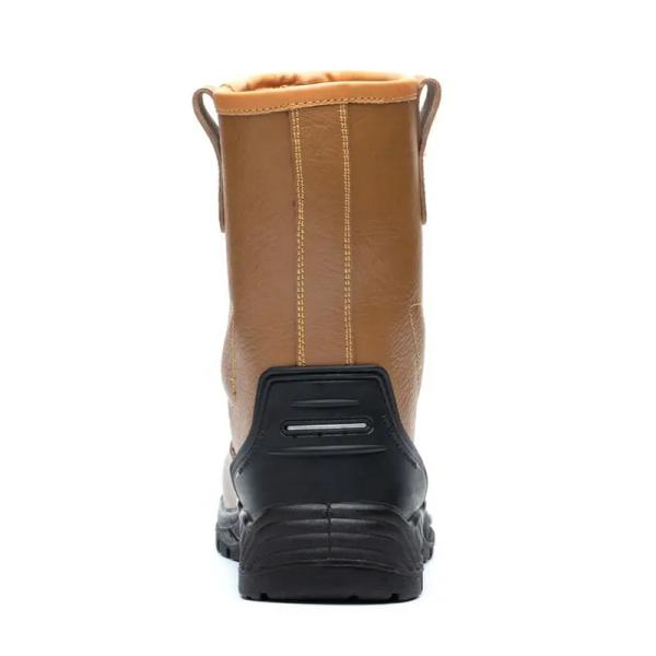 Bottes de travail de sécurité en cuir authentique, jaune, résistantes à l'huile et à l'eau