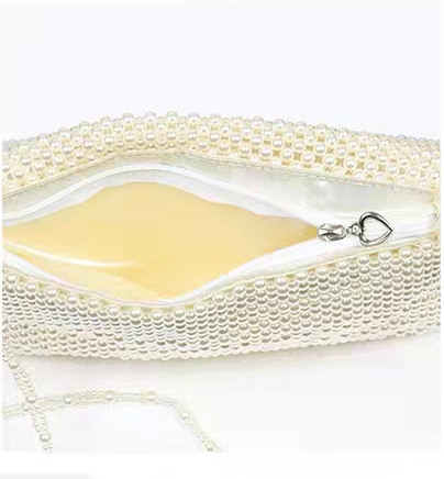 White Pearl Hand Bags Tassel Straddle Shoulder with 54 Cm Strap