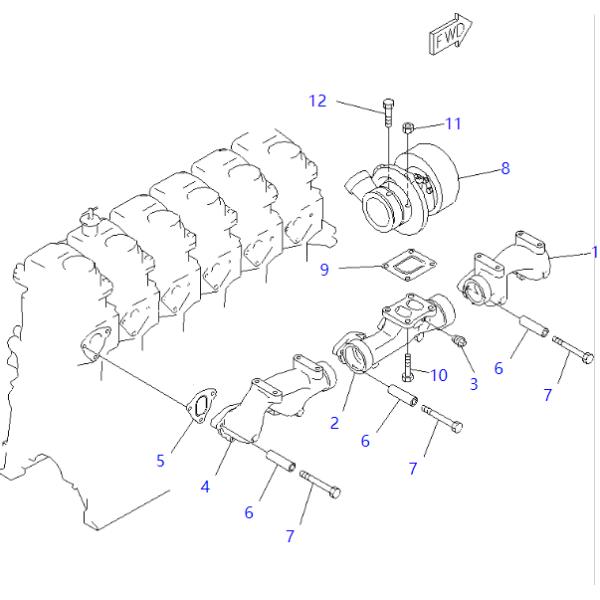 6152-81-8500 6152818500 Turbocharger Excavator Engine Parts For KOMATSU S6D125
