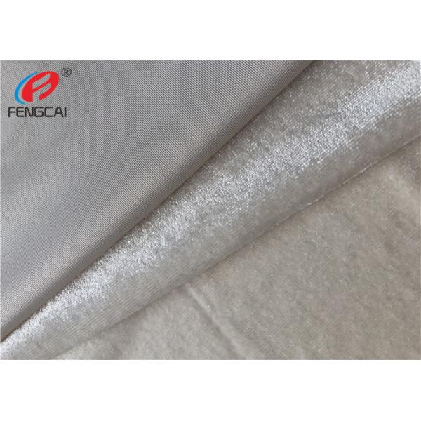 Shiny Silvery Colour Warp Knit 95 Polyester 5 Spandex Velvet Fabric