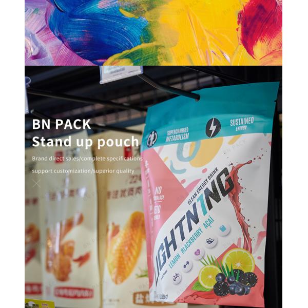 High Barrier Stand Up Pouch For Energy Drink Powder Sachet Food With Zip