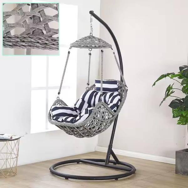 Metal Lazy Balcony Rocking Chair Family Hanging Basket Rattan Chair Swing for Outdoor