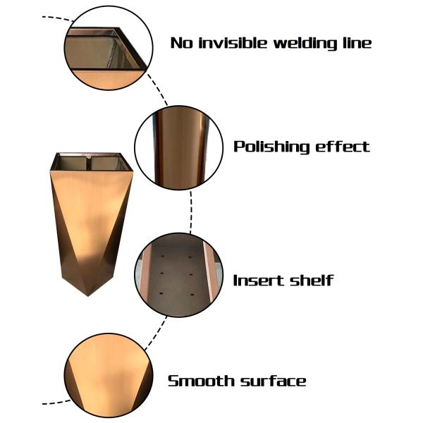 Цветочный горшок квадрата металла роскошного на открытом воздухе большого плантатора дерева большой