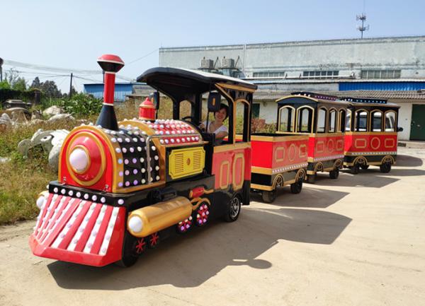 4 Carriages DC48V Trackless Train Amusement Ride For Carnival Sightseeing Tour