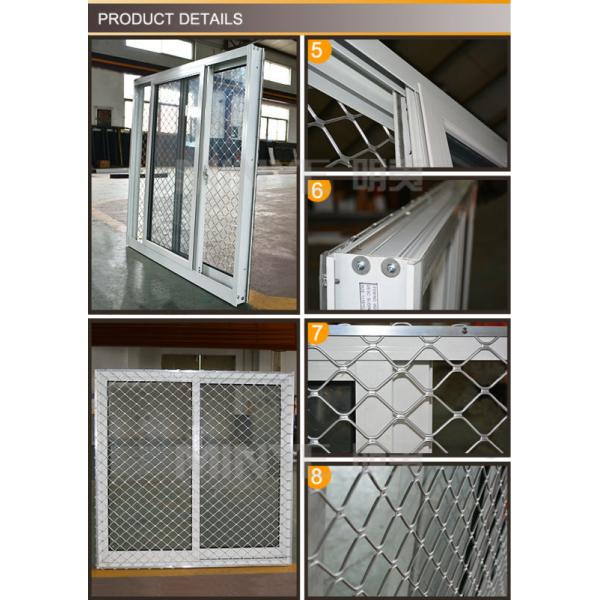 Aluminum Alloy Frame Material Security Windows with Low-E Glass and Wire Mesh Screen