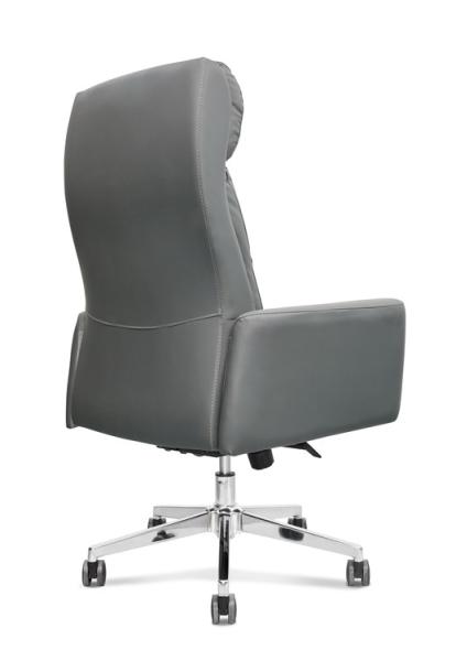 PU Leather Adjustable High-Back Office Chair Home Executive Armrest Swivel Chair, Grey
