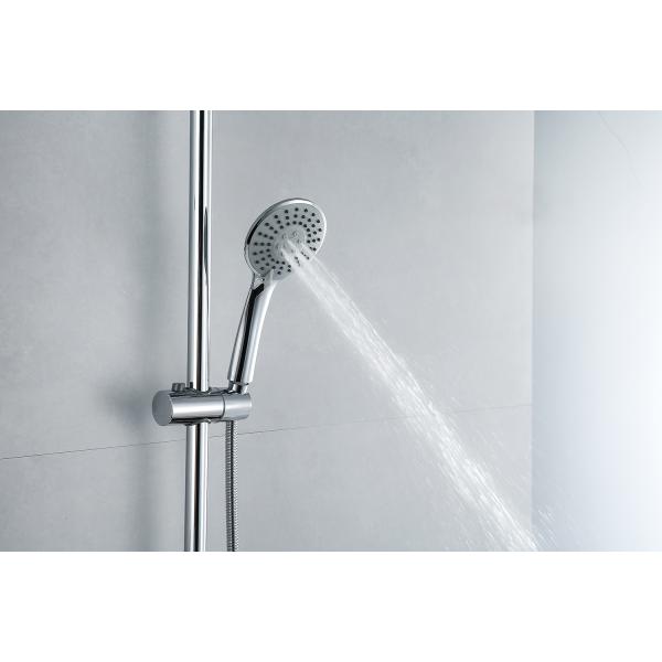 Chrome Surface Finishing Modern Brass Round Pipe Rain Shower Head Bathroom Shower Set