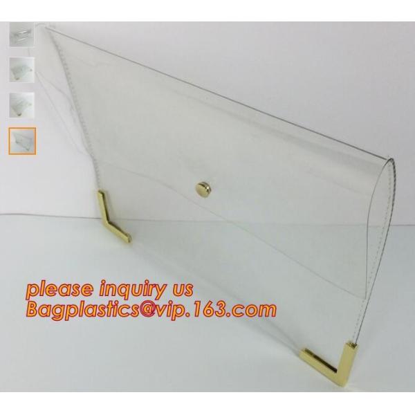Button Closure PVC Clutch Bag For Women Handbag Snap Sleeve Cosmetic Makeup Bag, Satchel Golden Handle Chain Clutch PVC