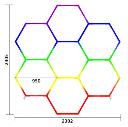 RGB LED Hexagonal Light Modular Honeycomb Ceiling Lighting System Designed for Garage Gym Workshop Office and Easy Mounting