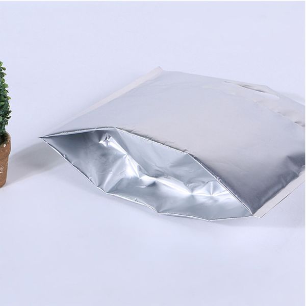 Disposable Plastic Aluminum Foil Zipper Food Thermal Cooler Bags With Handle