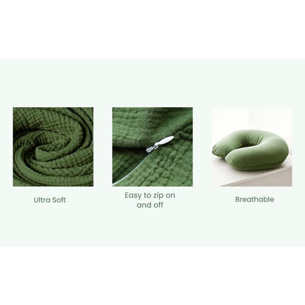 2 Fundas para almohada de lactancia de muselina, fundas suaves y adorables con cierre de cremallera, fundas 100% algodón para almohadas de lactancia